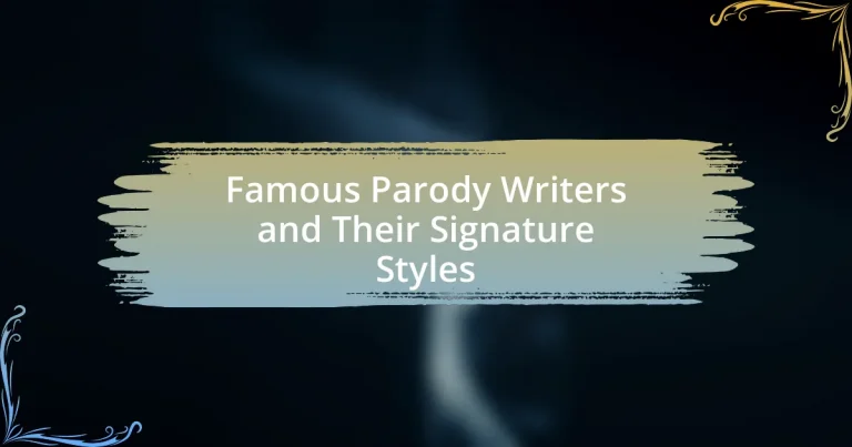 Famous Parody Writers and Their Signature Styles
