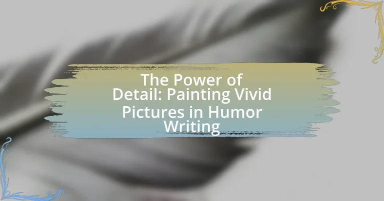 The Power of Detail: Painting Vivid Pictures in Humor Writing