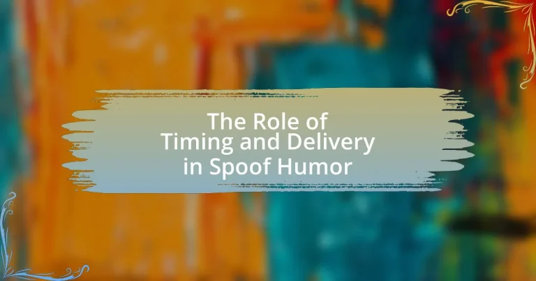 The Role of Timing and Delivery in Spoof Humor