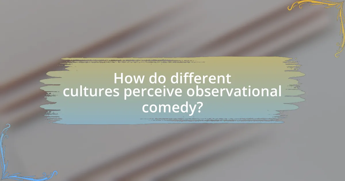 How do different cultures perceive observational comedy?
