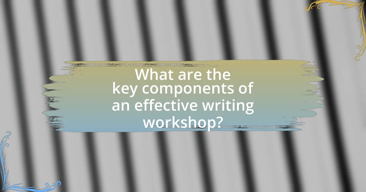 What are the key components of an effective writing workshop?