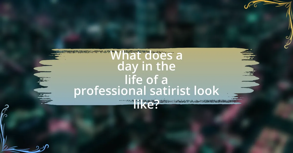 What does a day in the life of a professional satirist look like?