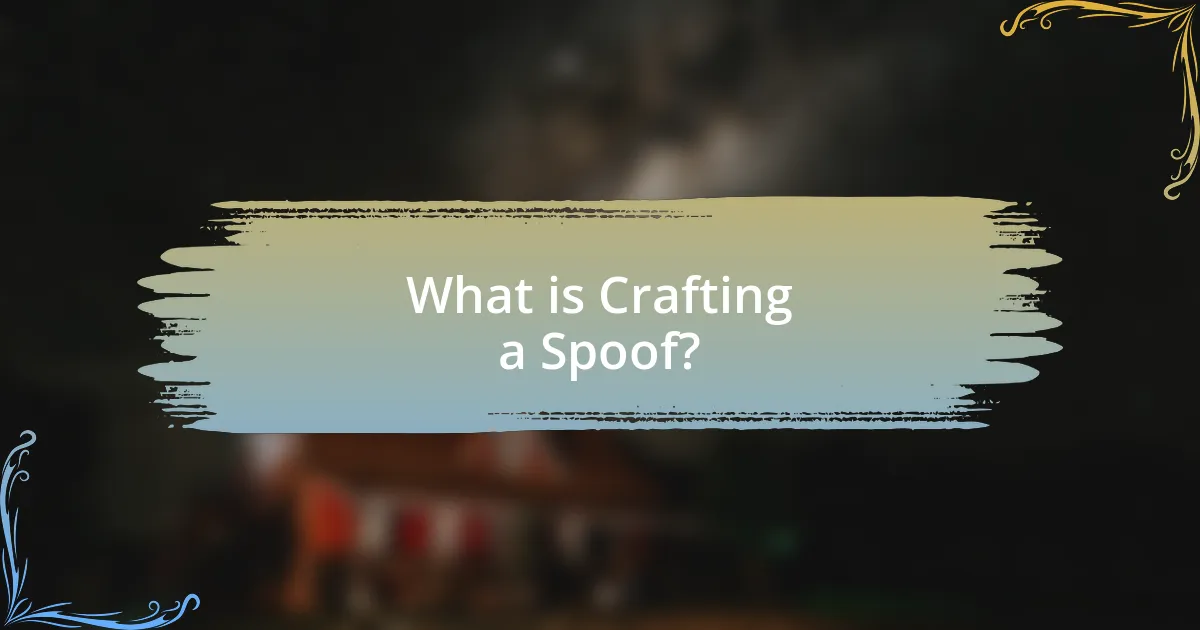 What is Crafting a Spoof?